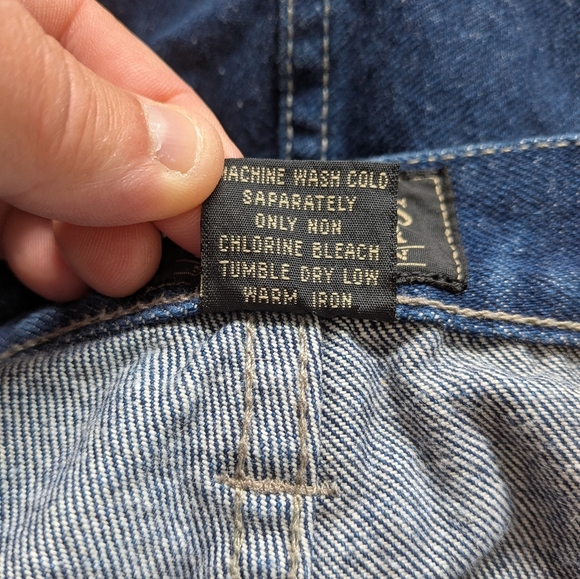 VINTAGE Y2K Boxy Jeans 40x32 100% Cotton Loose Fit Baggy Style - Picture 9 of 12